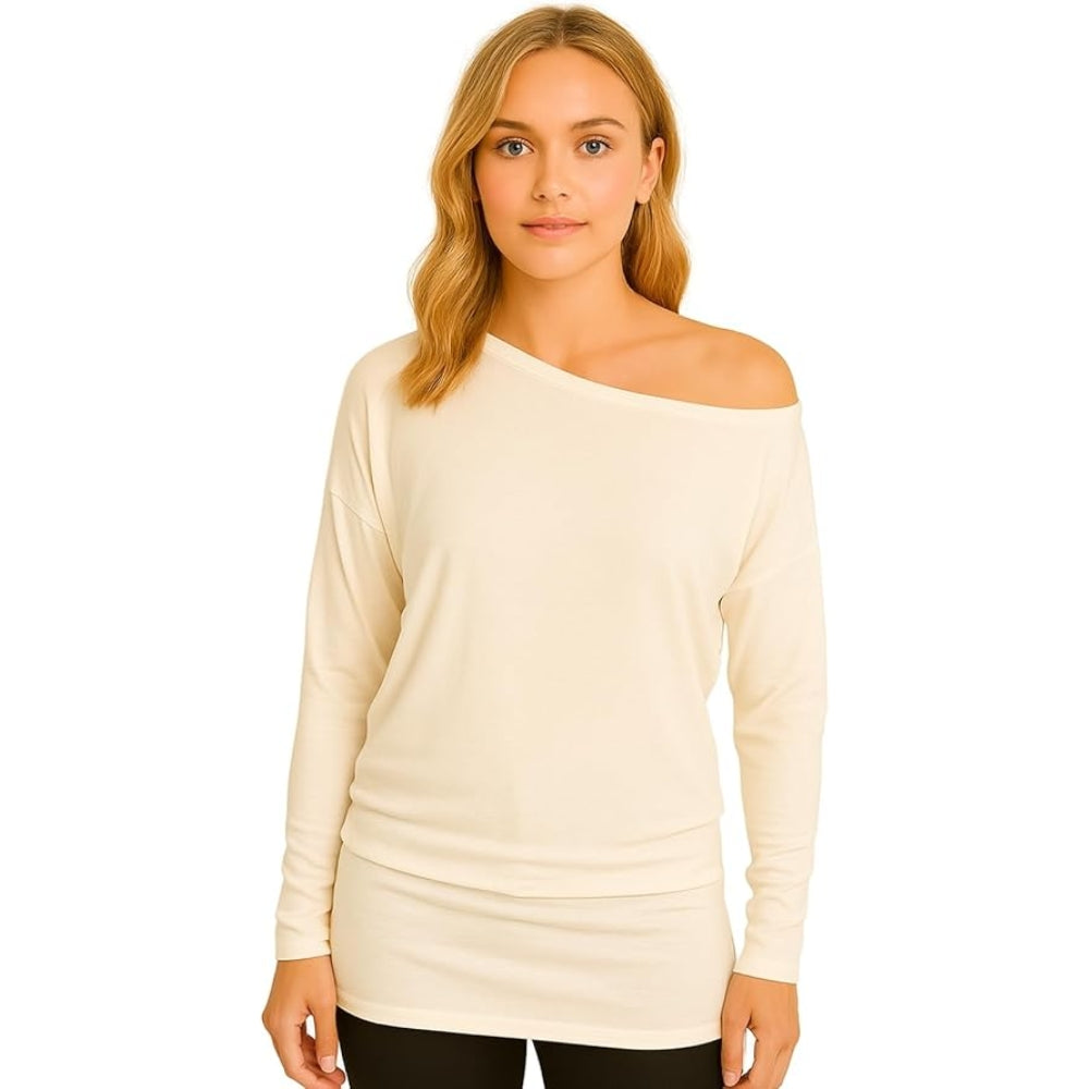 Off Shoulder Batwing Top Long Sleeve