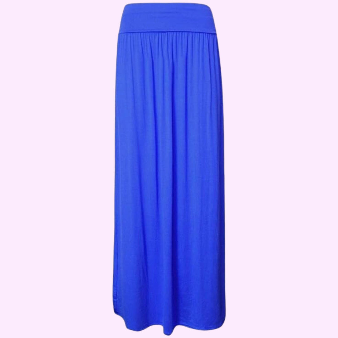 Pleated Fold Over Long Maxi