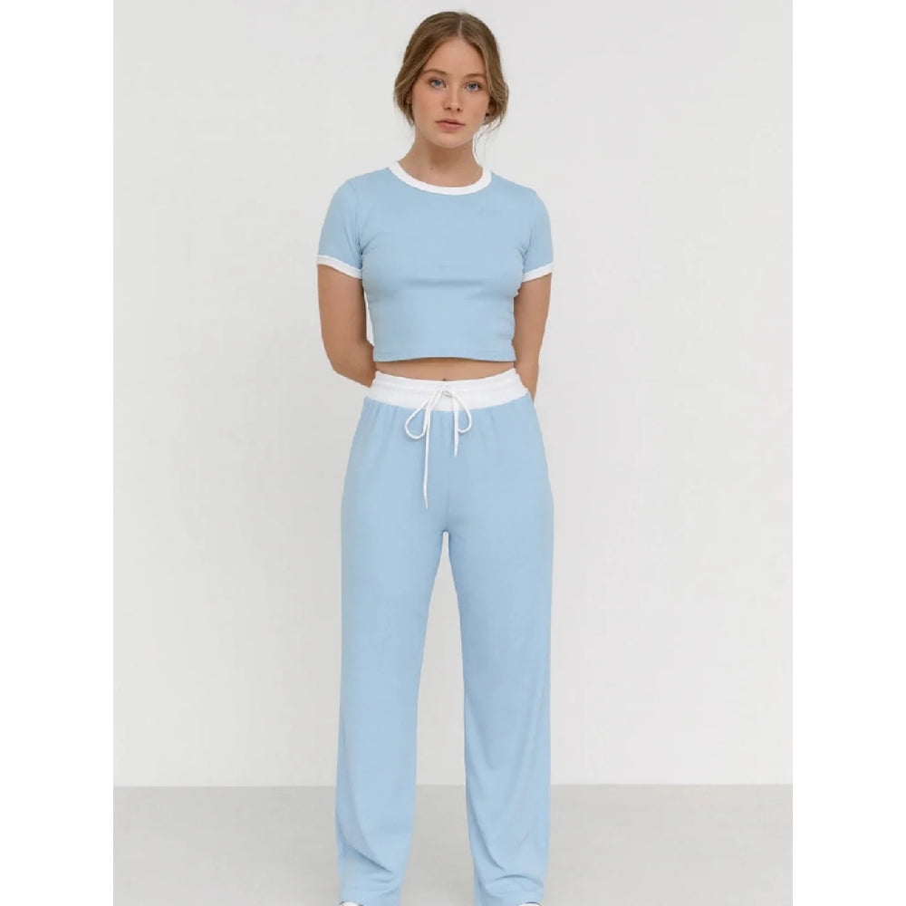 Contrast Trouser Set