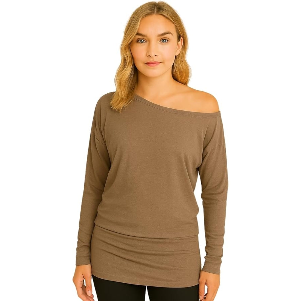 Off Shoulder Batwing Top Long Sleeve