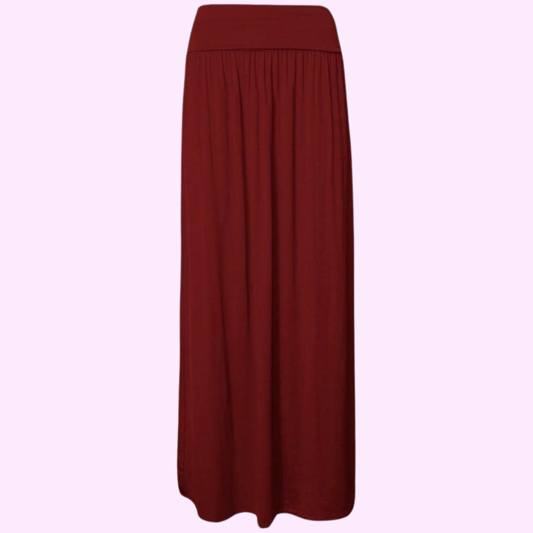 Pleated Fold Over Long Maxi