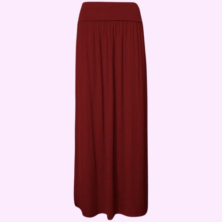 Pleated Fold Over Long Maxi