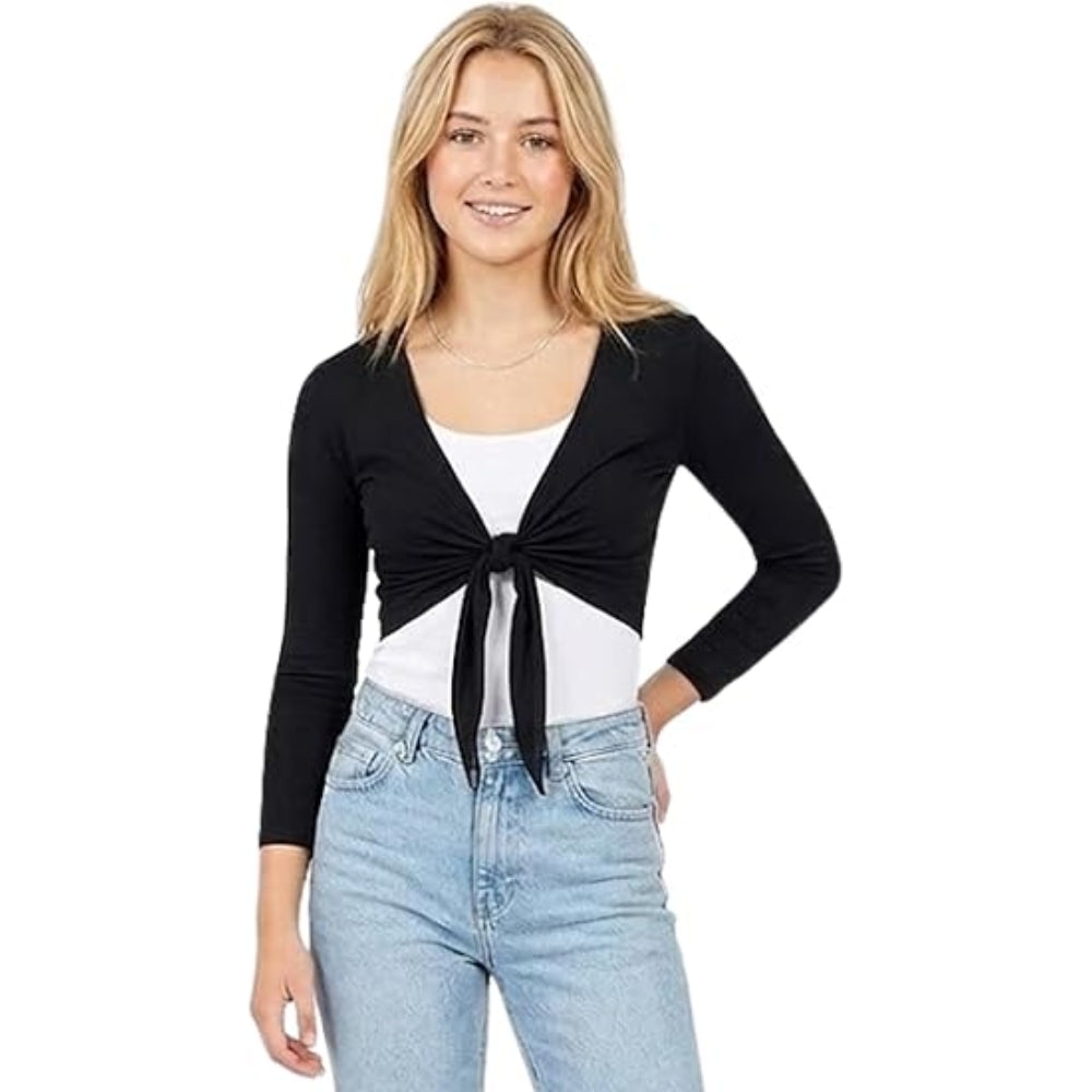 Women’s Tie Up Bolero Shrug Cropped Cardigan