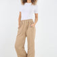 Plain Button Hem Pocket Trouser