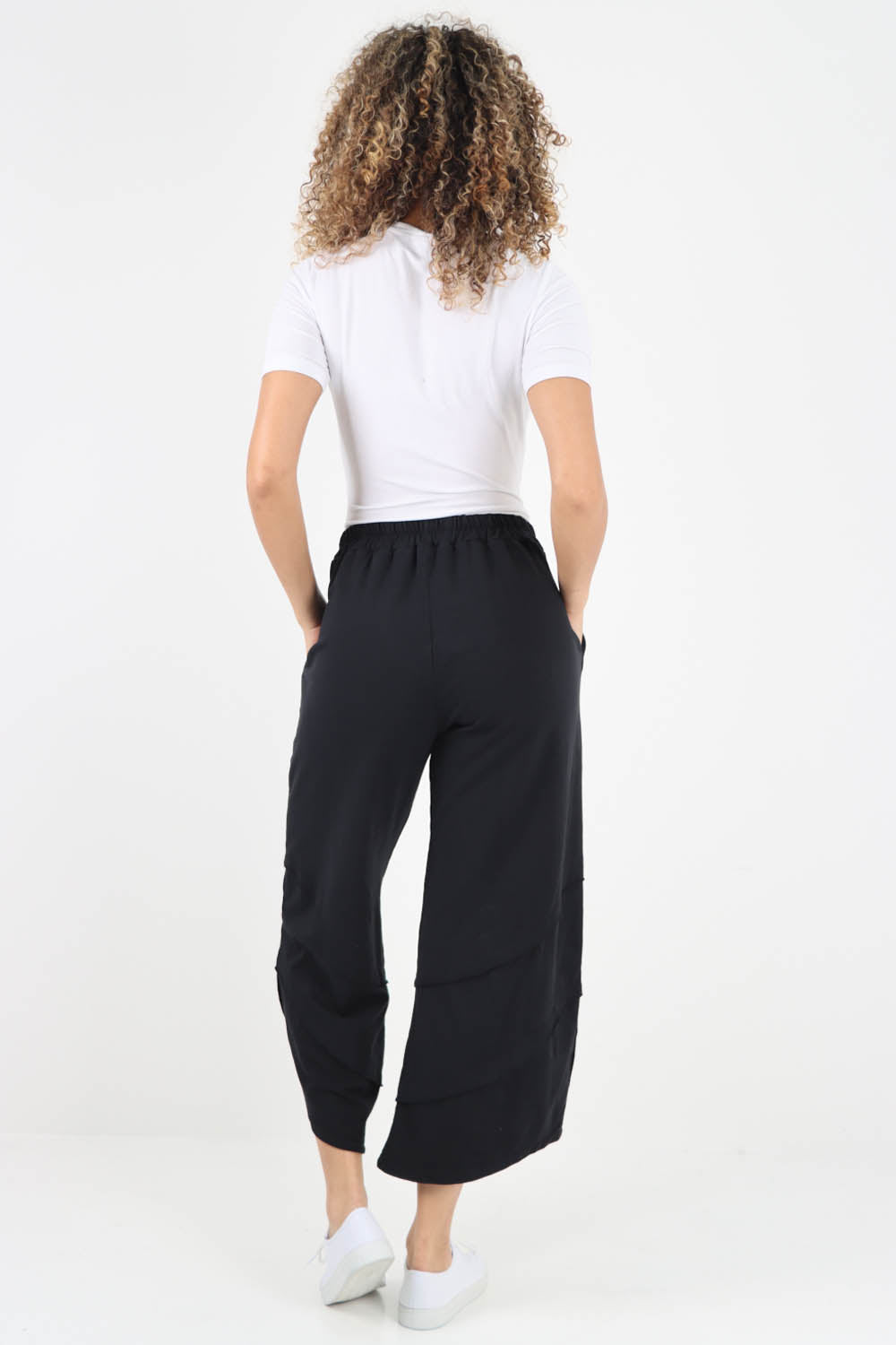 Plain Button Hem Pocket Trouser