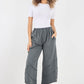 Plain Button Hem Pocket Trouser