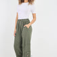 Plain Button Hem Pocket Trouser