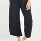 Black- Plain Button Hem Pocket Trouser
