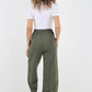 Plain Button Hem Pocket Trouser