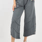 Charcoal- Plain Button Hem Pocket Trouser