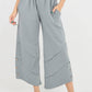 Grey- Plain Button Hem Pocket Trouser