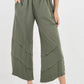 Khaki- Plain Button Hem Pocket Trouser