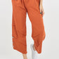 Orange- Plain Button Hem Pocket Trouser
