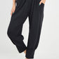 Black-Plain Pannelled Pocket Trouser