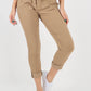 Camel-Plain Drawstring Back Pocket Magic Pants