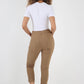 Plain Drawstring Back Pocket Magic Pants