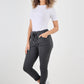 Plain Drawstring Back Pocket Magic Pants