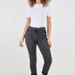 Plain Drawstring Back Pocket Magic Pants