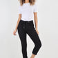 Plain Drawstring Back Pocket Magic Pants