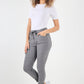 Plain Drawstring Back Pocket Magic Pants