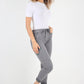 Plain Drawstring Back Pocket Magic Pants