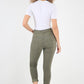 Plain Drawstring Back Pocket Magic Pants