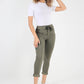 Plain Drawstring Back Pocket Magic Pants