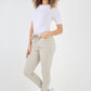 Plain Drawstring Back Pocket Magic Pants