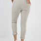 Plain Drawstring Back Pocket Magic Pants