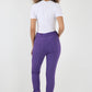 Plain Drawstring Back Pocket Magic Pants