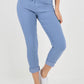 Sky Blue-Plain Drawstring Back Pocket Magic Pants