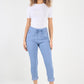 Plain Drawstring Back Pocket Magic Pants