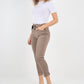 Plain Drawstring Back Pocket Magic Pants