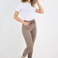 Plain Drawstring Back Pocket Magic Pants
