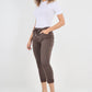 Plain Drawstring Back Pocket Magic Pants