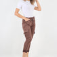 Ruched Pocket Drawstring Magic Pants