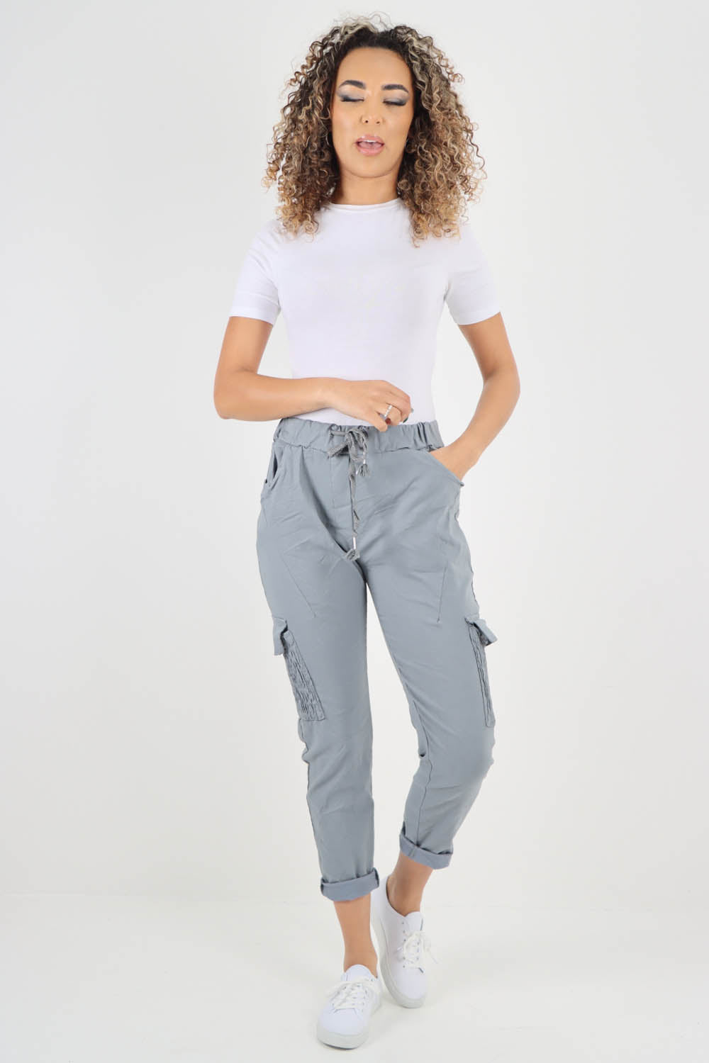 Ruched Pocket Drawstring Magic Pants