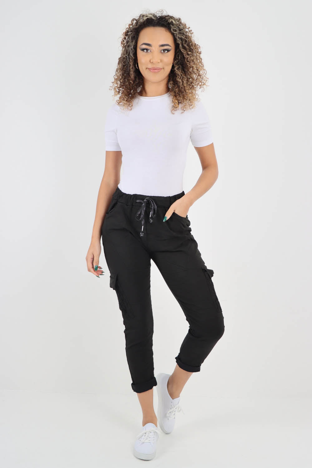 Ruched Pocket Drawstring Magic Pants