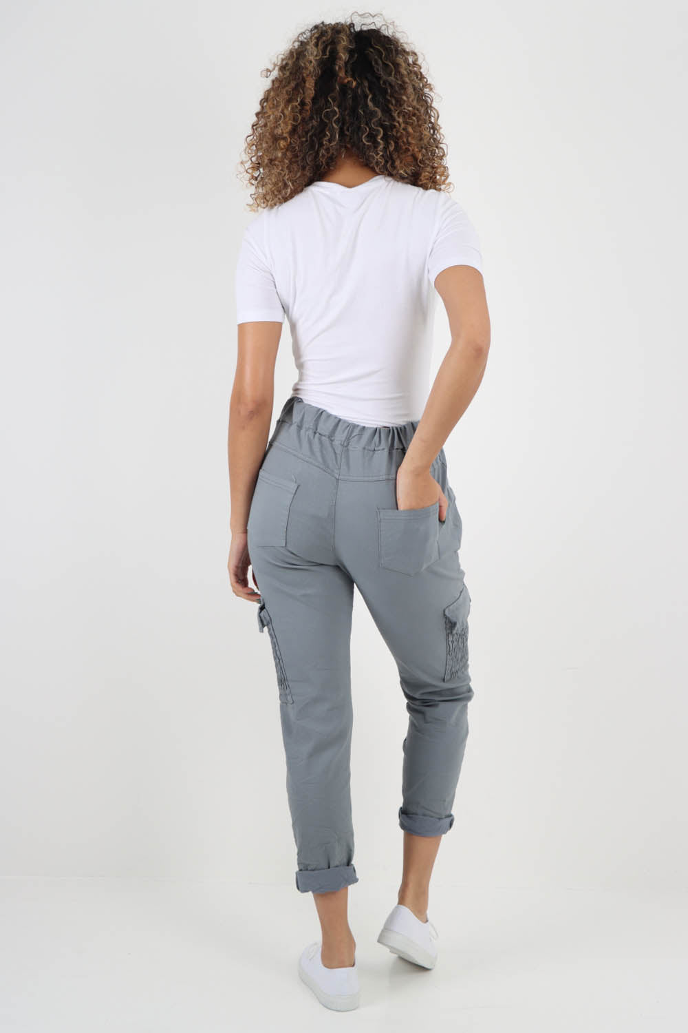 Ruched Pocket Drawstring Magic Pants