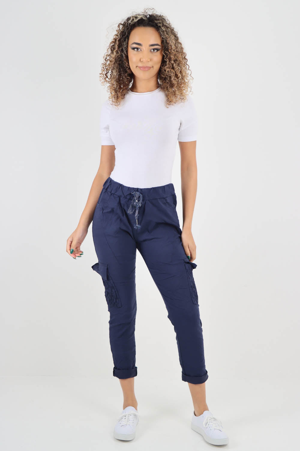 Ruched Pocket Drawstring Magic Pants