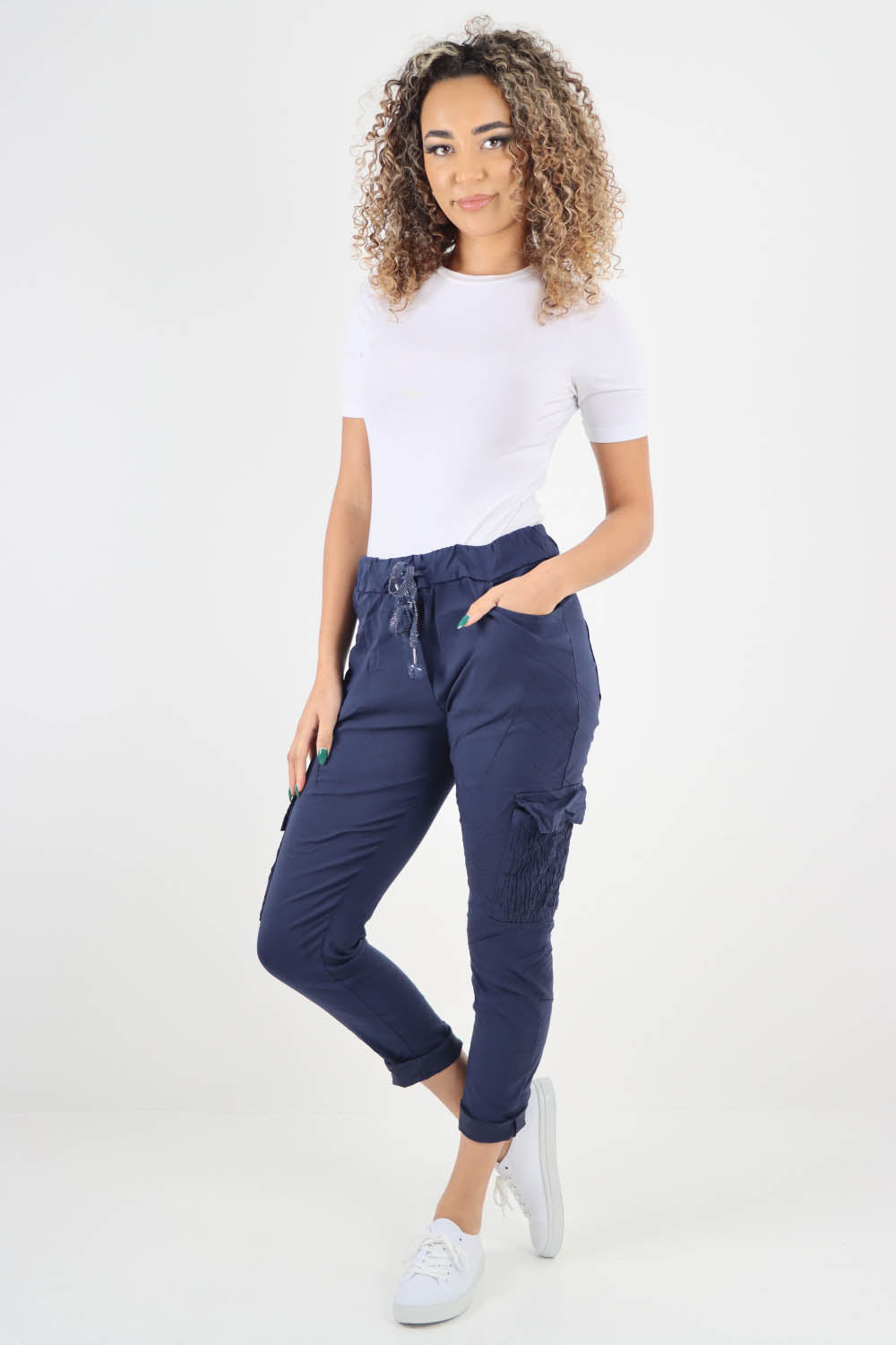 Ruched Pocket Drawstring Magic Pants