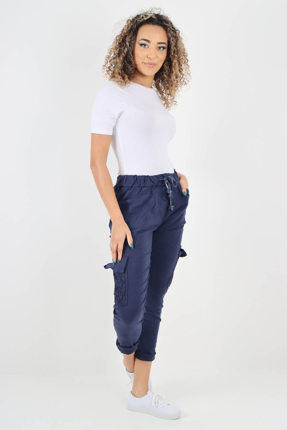 Ruched Pocket Drawstring Magic Pants
