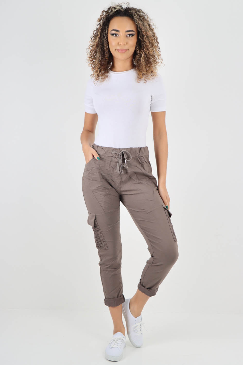 Ruched Pocket Drawstring Magic Pants