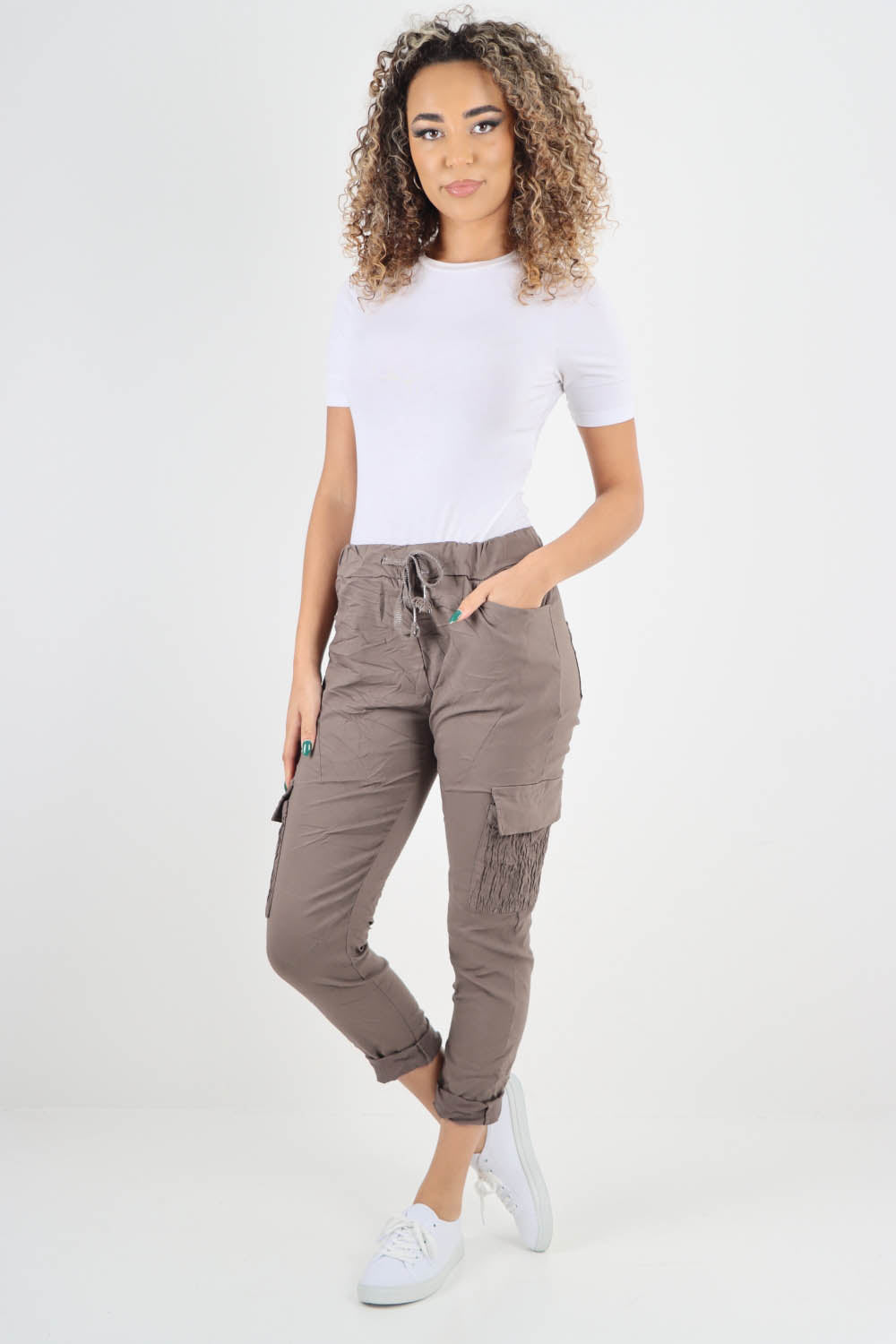 Ruched Pocket Drawstring Magic Pants