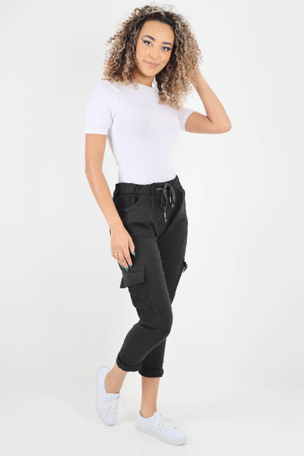 Ruched Pocket Drawstring Magic Pants