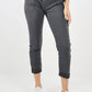 Charcoal-Plain Back Pockets Magic Pants