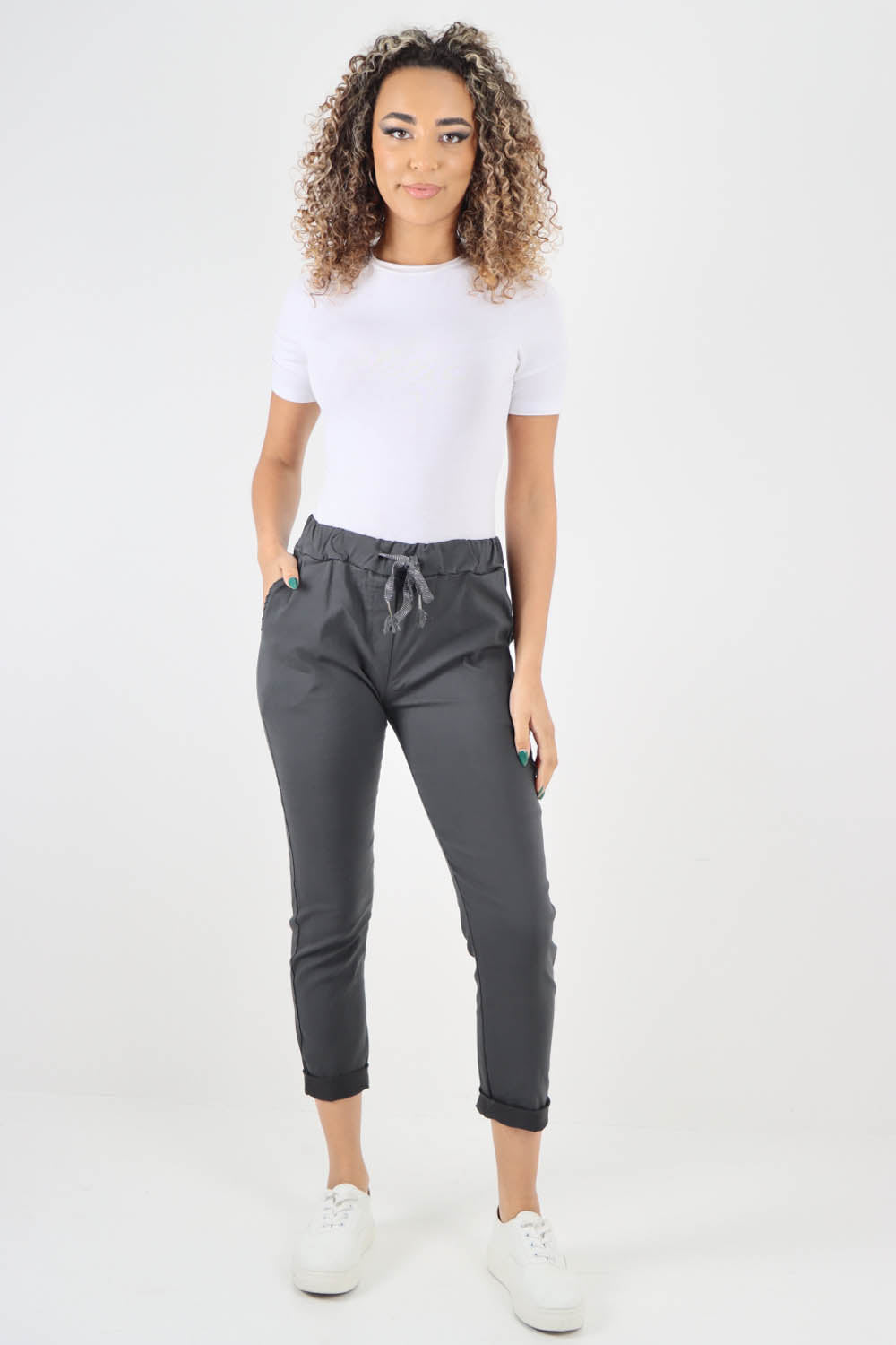 Plain Back Pockets Magic Pants
