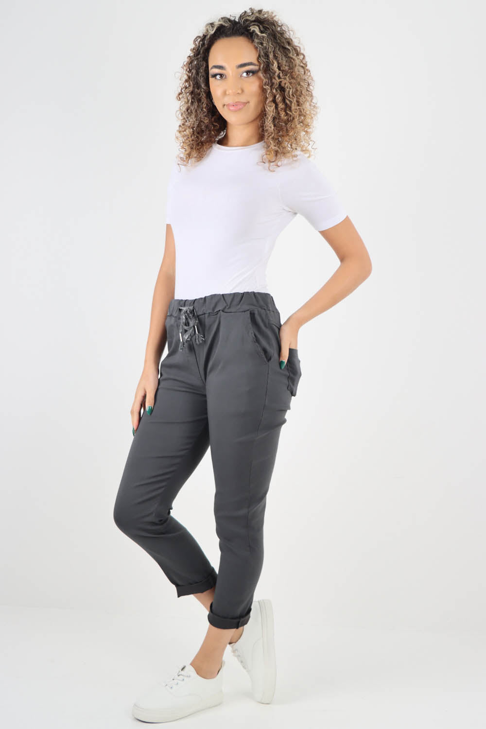 Plain Back Pockets Magic Pants