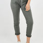 Green-Plain Back Pockets Magic Pants