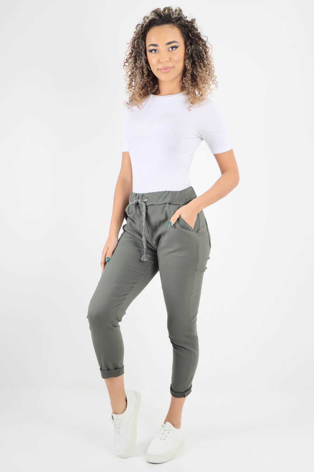Plain Back Pockets Magic Pants
